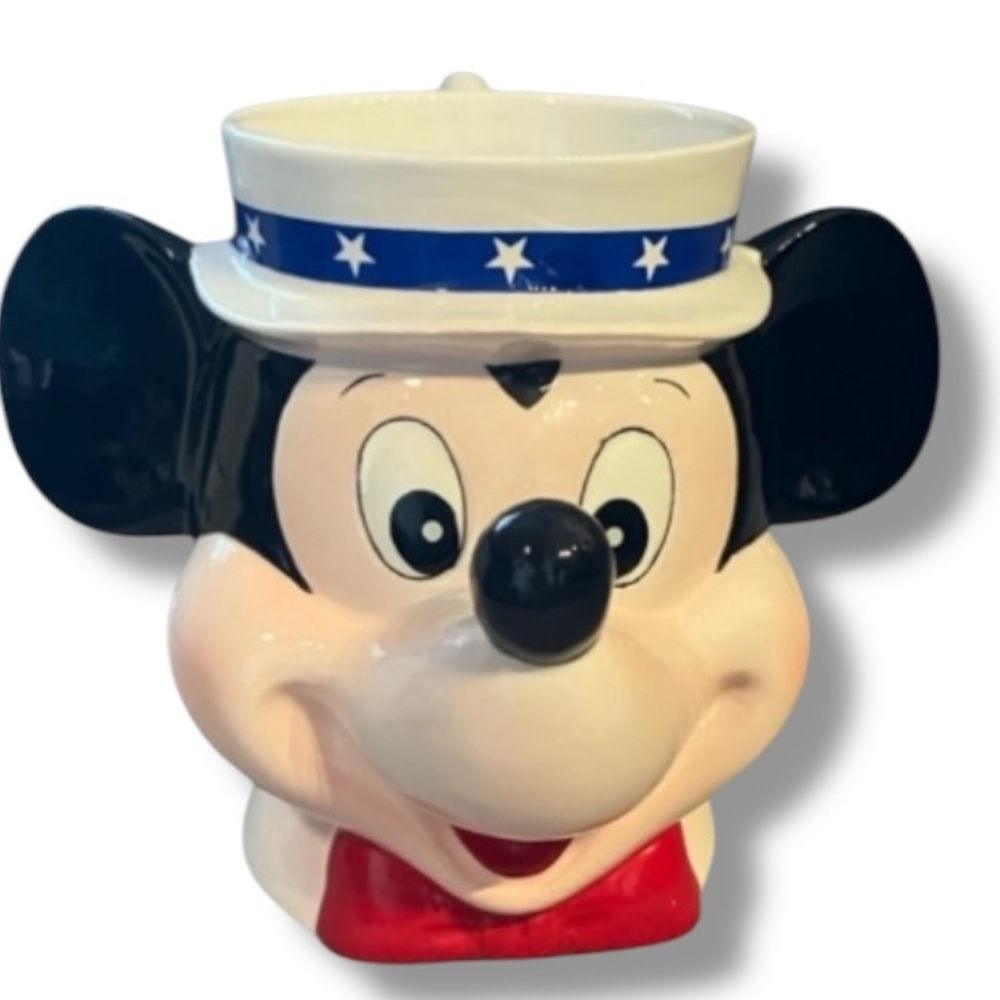 Vintage Mickey Mouse Head Patriotic Uncle Sam Coffee Cup Mug By The Good…